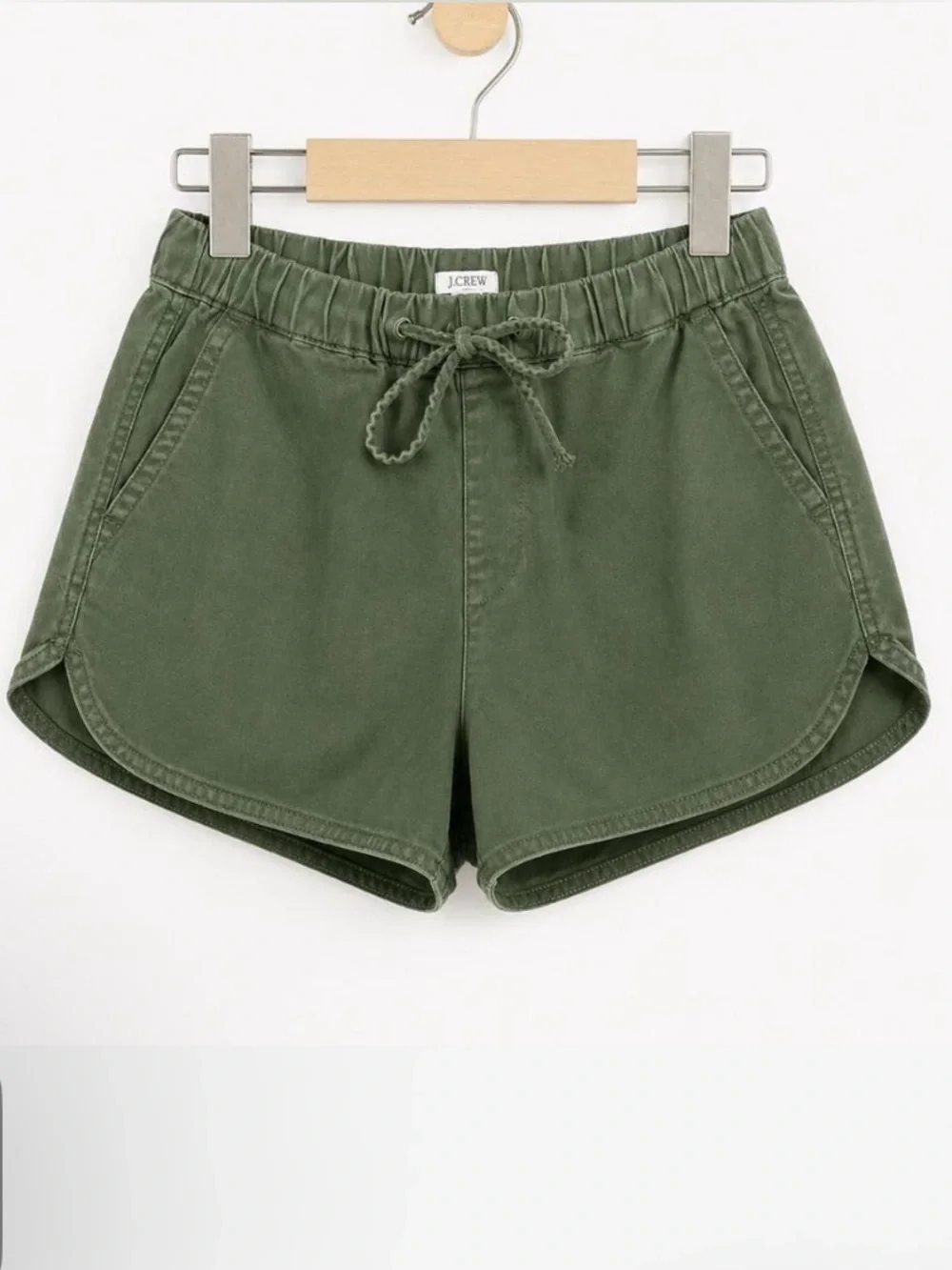 J. Crew Olive Green Elastic Waist Drawstring Shorts